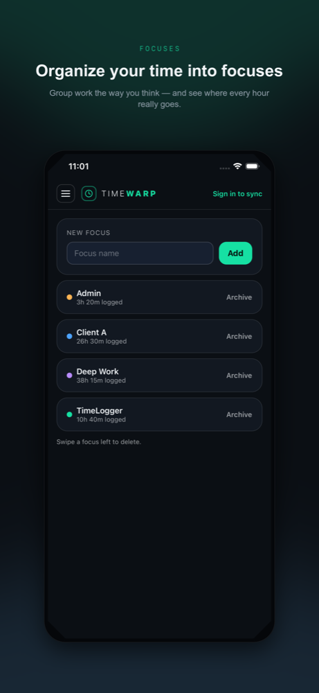 TimeWarp — focuses